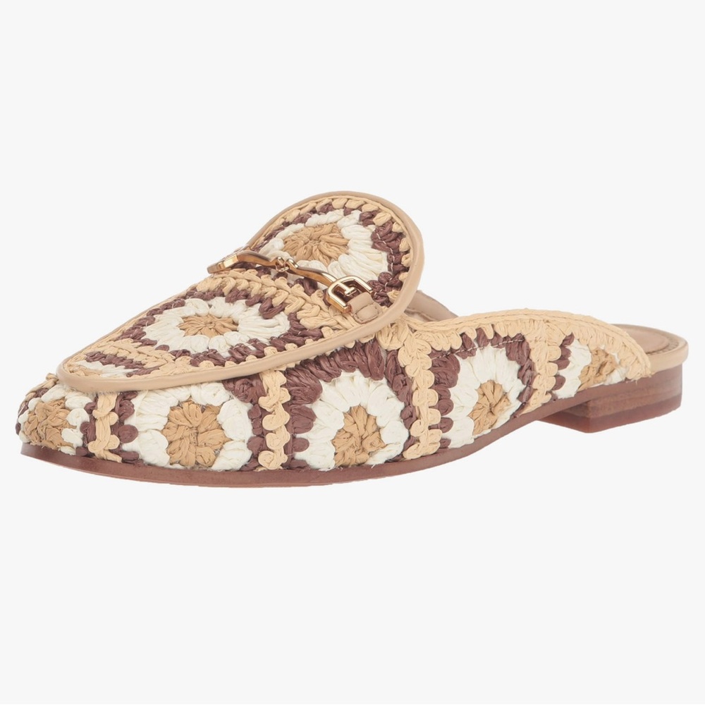 Women's Sam Edelman Linnie  Crochet Bit Mule in Cream and Brown